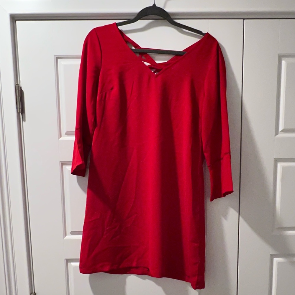 Red long sleeve dress